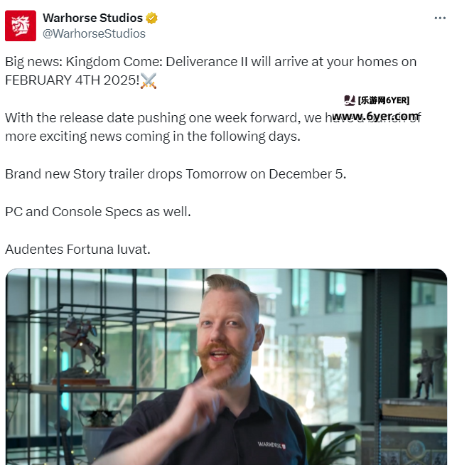 《天国：拯救 2》游戏反向跳票，提前至 2025 年 2 月 4 日发售