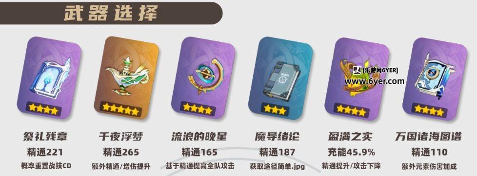 原神2025砂糖武器选择推荐